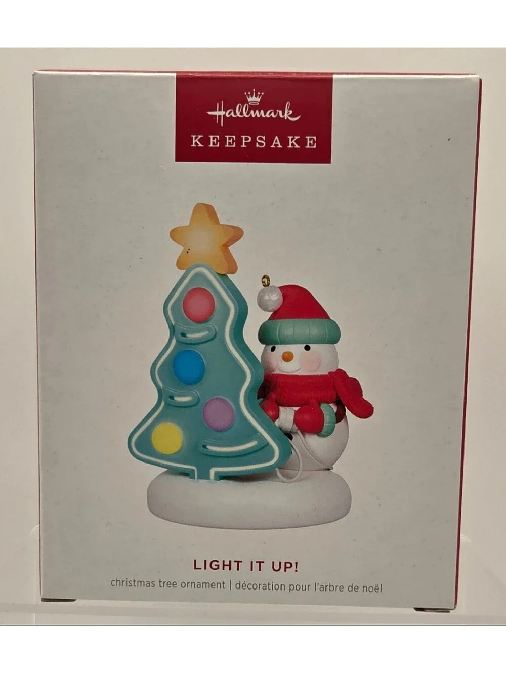 Hallmark Keepsake 2024 Light It Up! Magic Light Christmas Tree Ornament Snowman